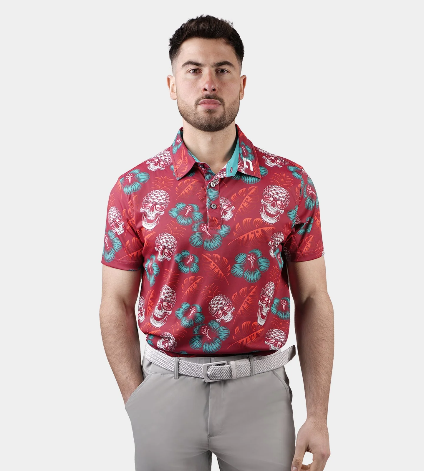 PINEAPPLE SKULLZ POLO - RED - Image 3
