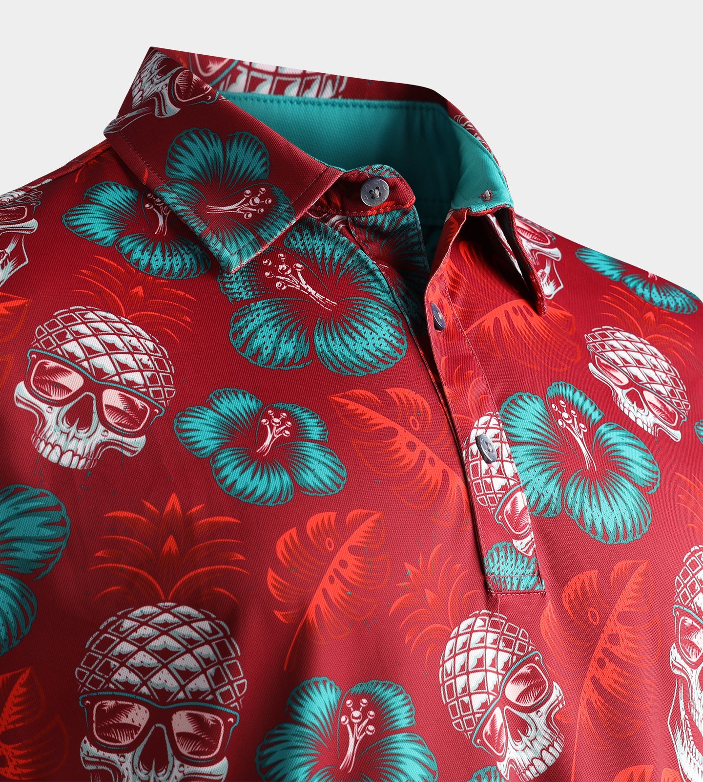 PINEAPPLE SKULLZ POLO - RED - Image 7