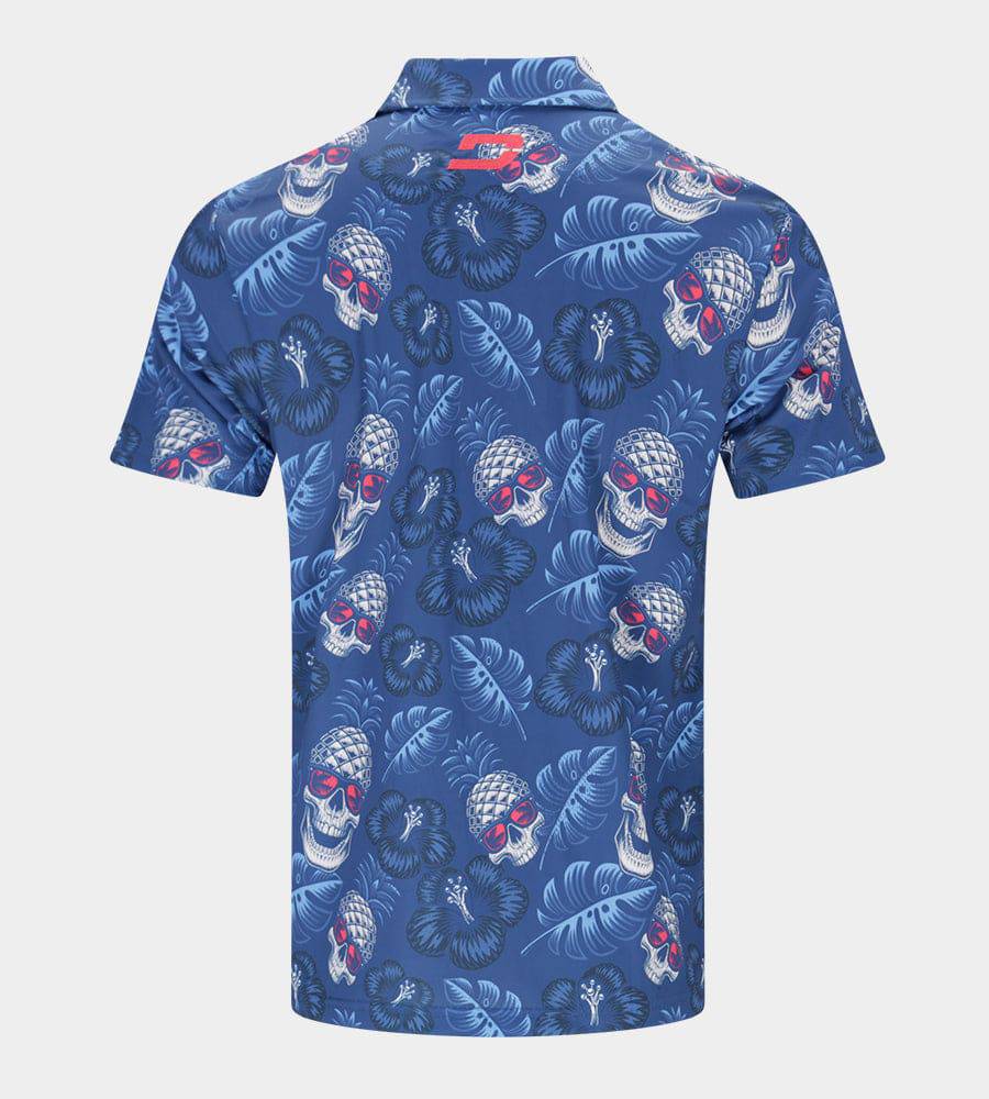 PINEAPPLE SKULLZ 2.0 POLO - NAVY / CORAL - Image 2