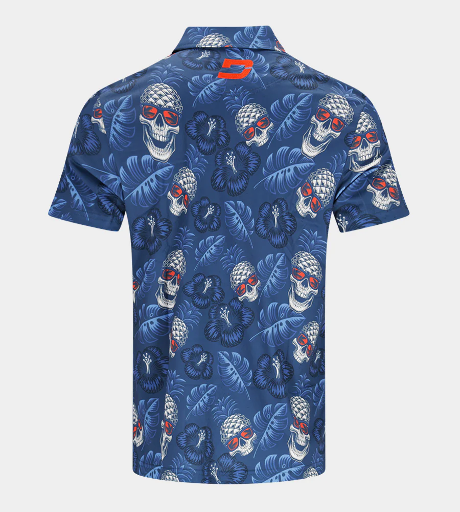 PINEAPPLE SKULLZ 2.0 POLO - NAVY / ORANGE - Image 2
