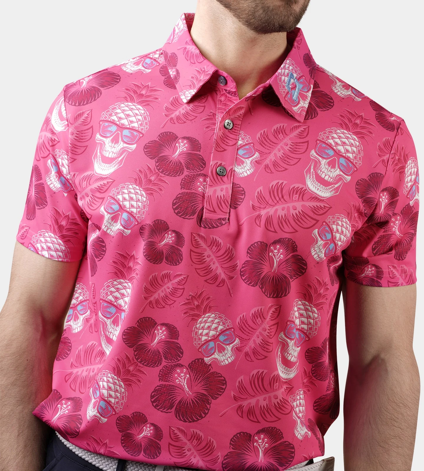 PINEAPPLE SKULLZ 2.0 POLO - PINK - Image 4