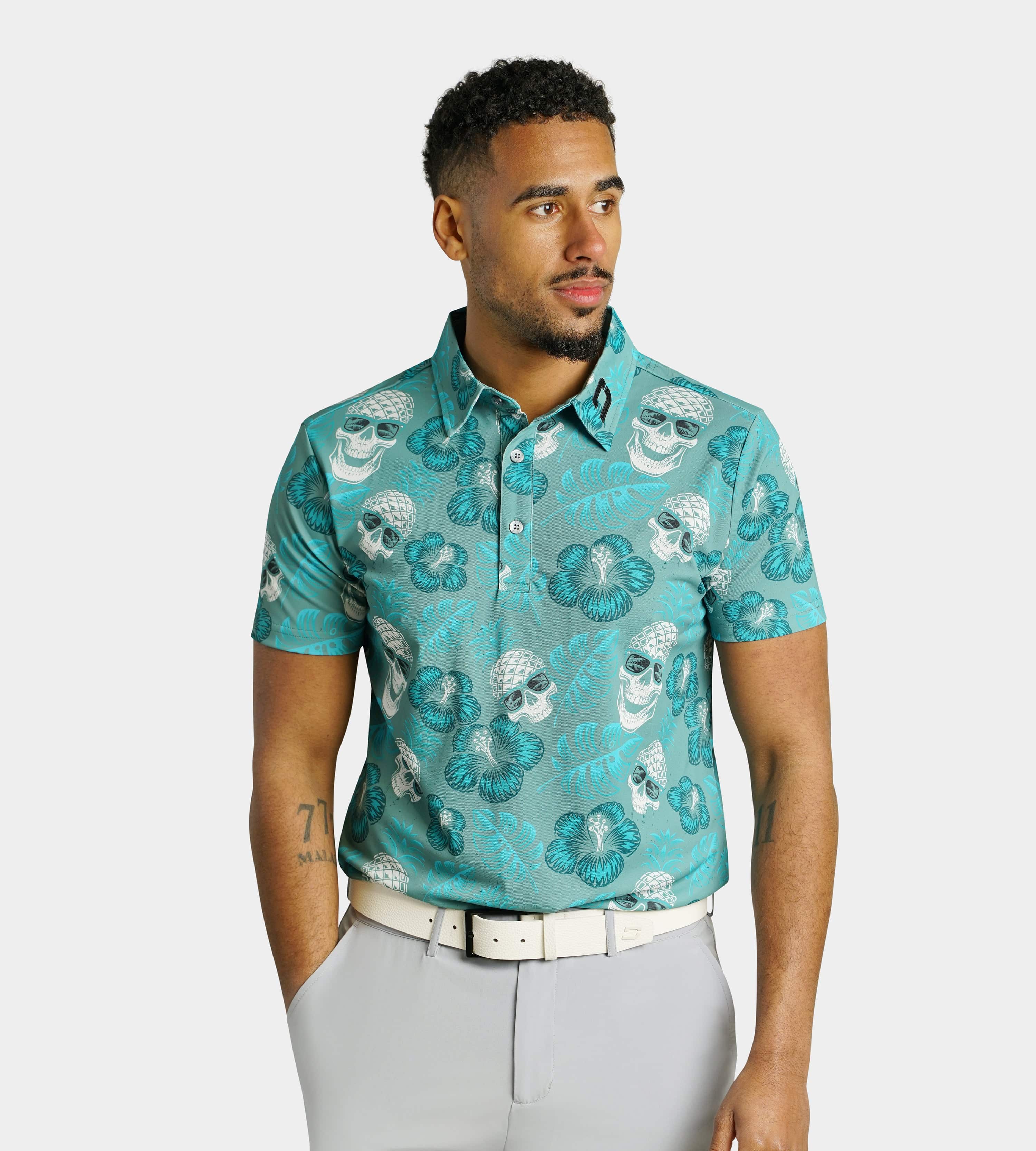 PINEAPPLE SKULLZ 2.0 POLO - SAGE - Image 3