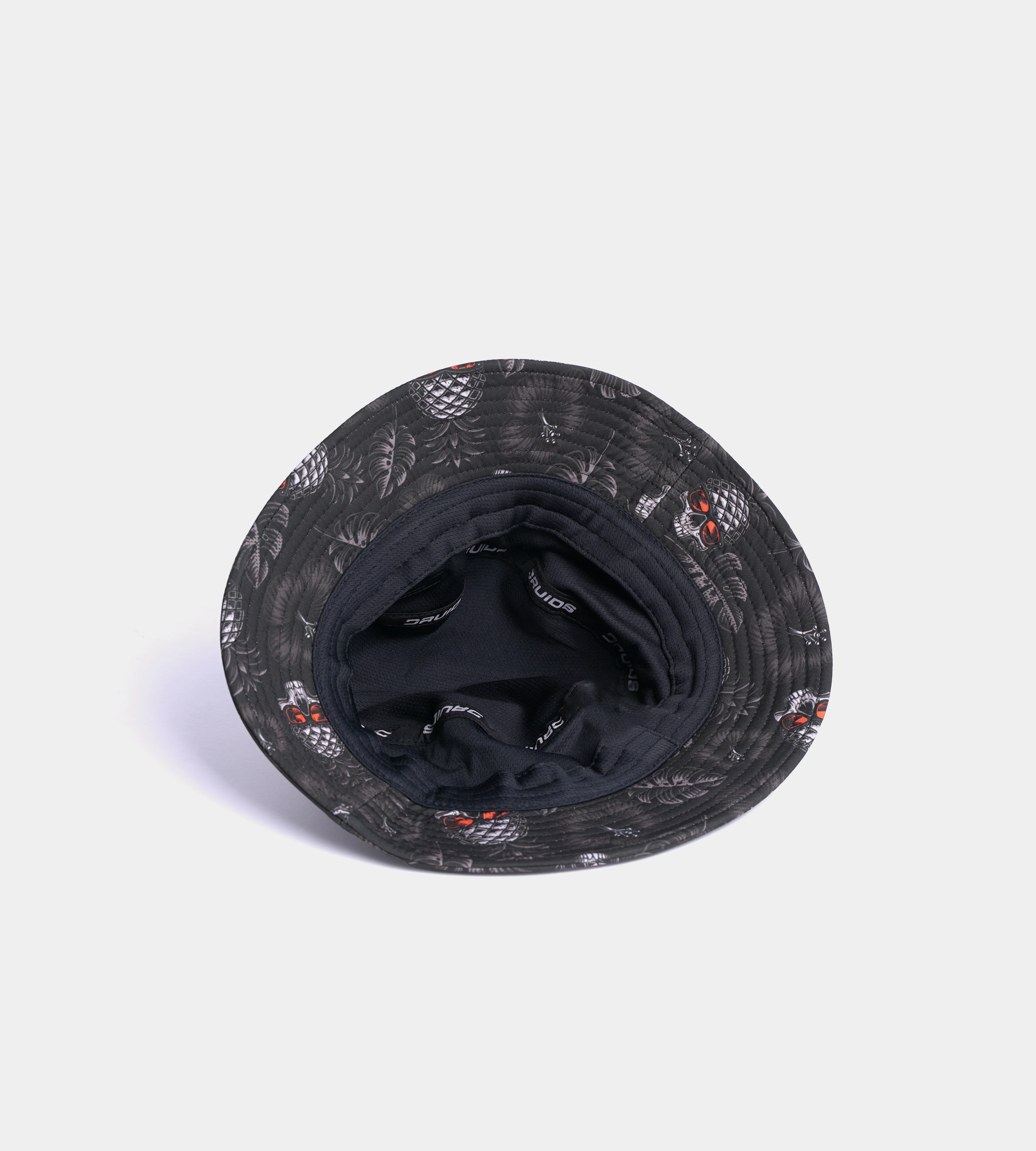 PINEAPPLE SKULLZ BUCKET HAT - BLACK / ORANGE - Image 3