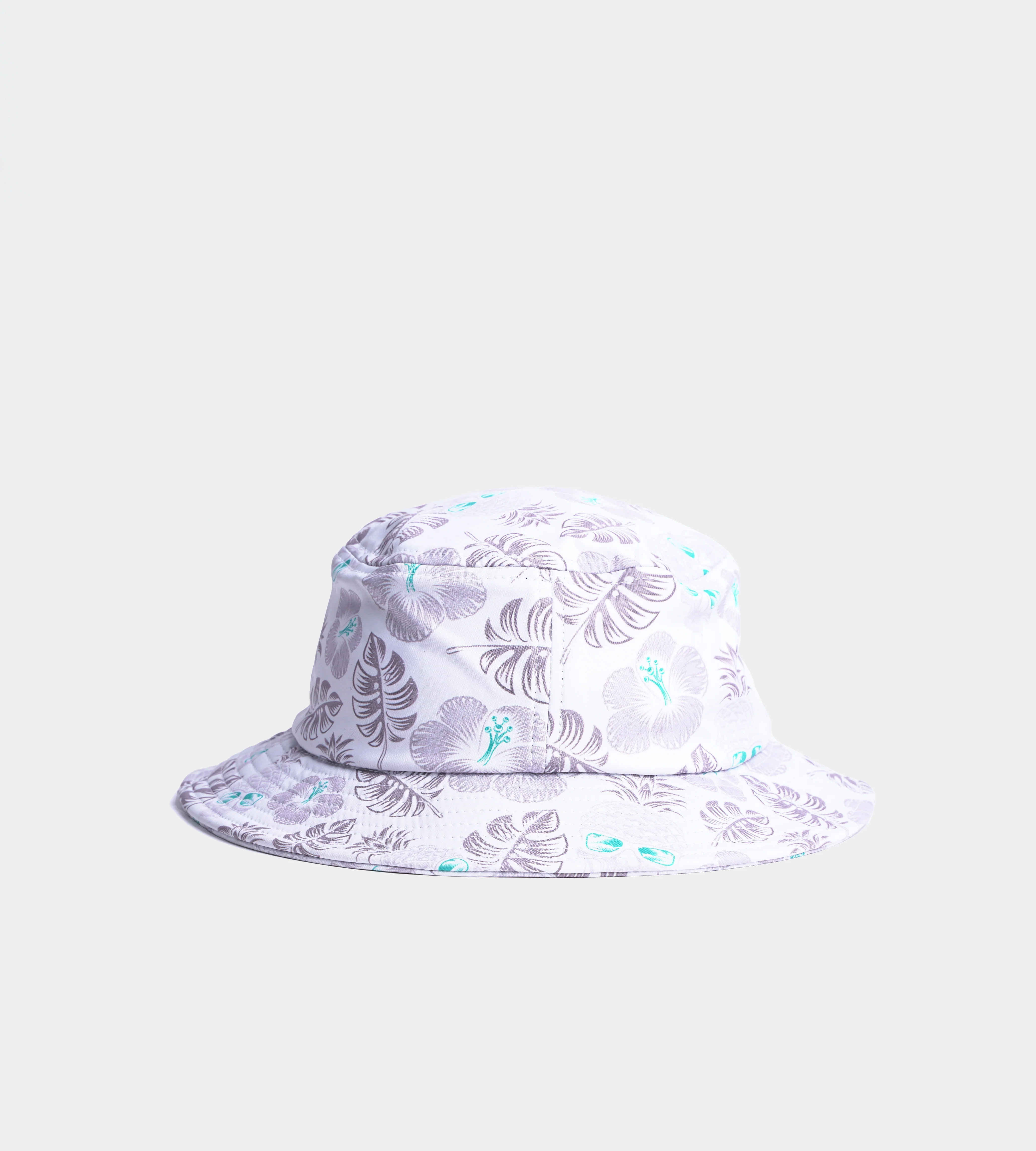 PINEAPPLE SKULLZ BUCKET HAT - WHITE / TEAL - Image 2