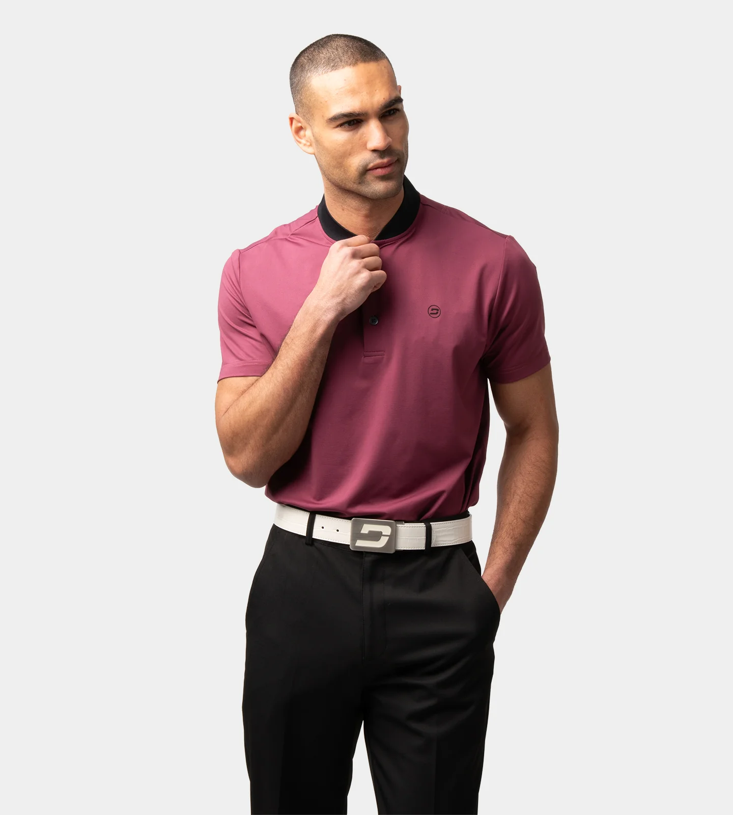 RIBBED PRIME POLO - MULBERRY - Image 3