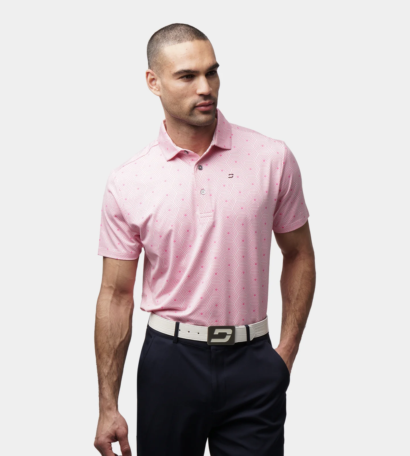 SIX GRID POLO - PINK - Image 3