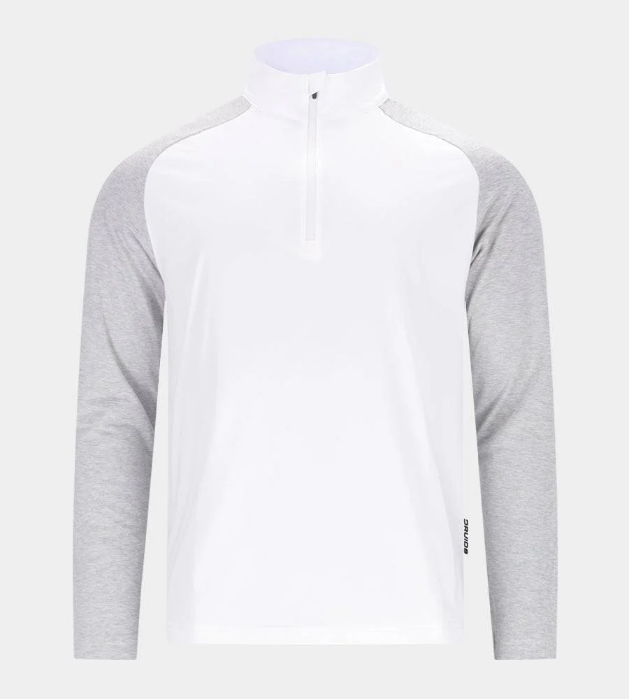STRETCH MARL MIDLAYER - WHITE