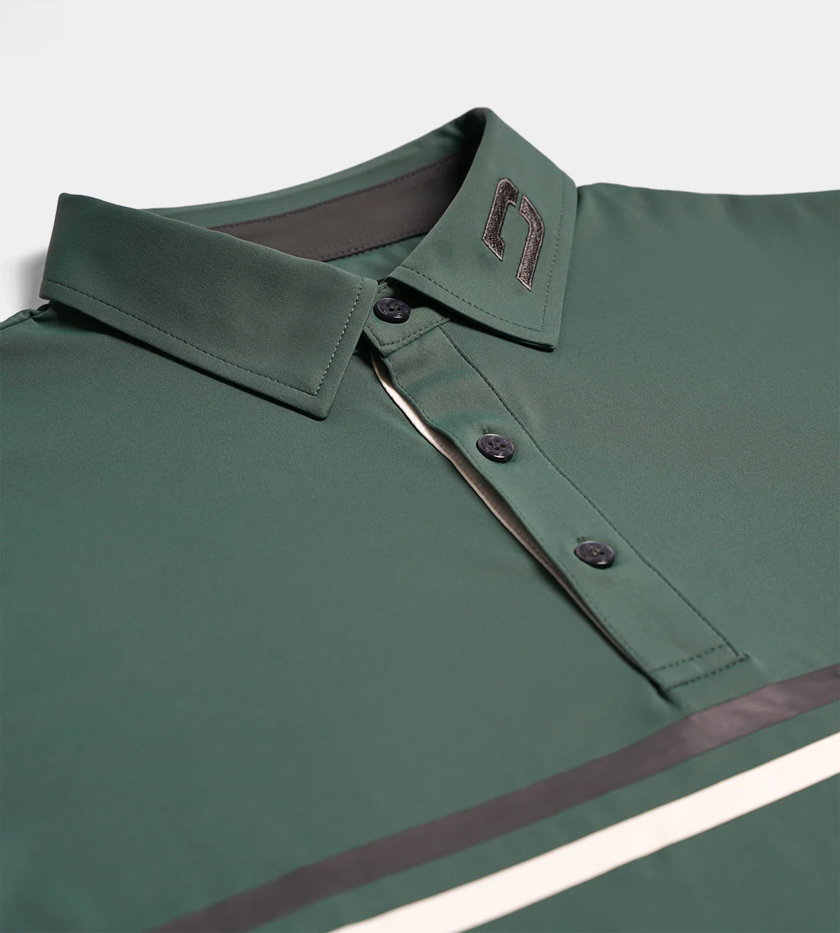 STRIPE PERFORMANCE LONG SLEEVE POLO - SAGE - Image 3