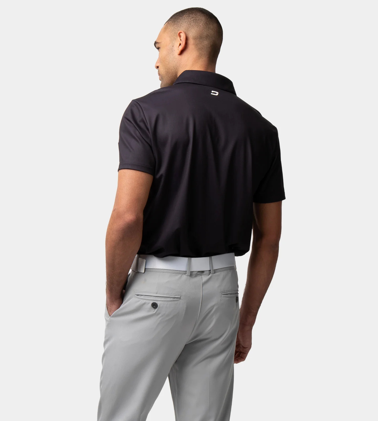 STRIPE PERFORMANCE POLO - BLACK - Image 4