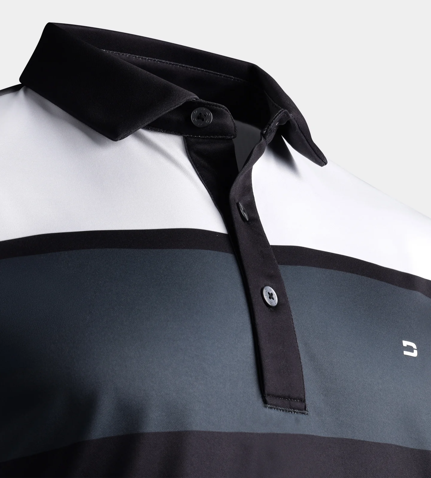 STRIPE PERFORMANCE POLO - BLACK - Image 6
