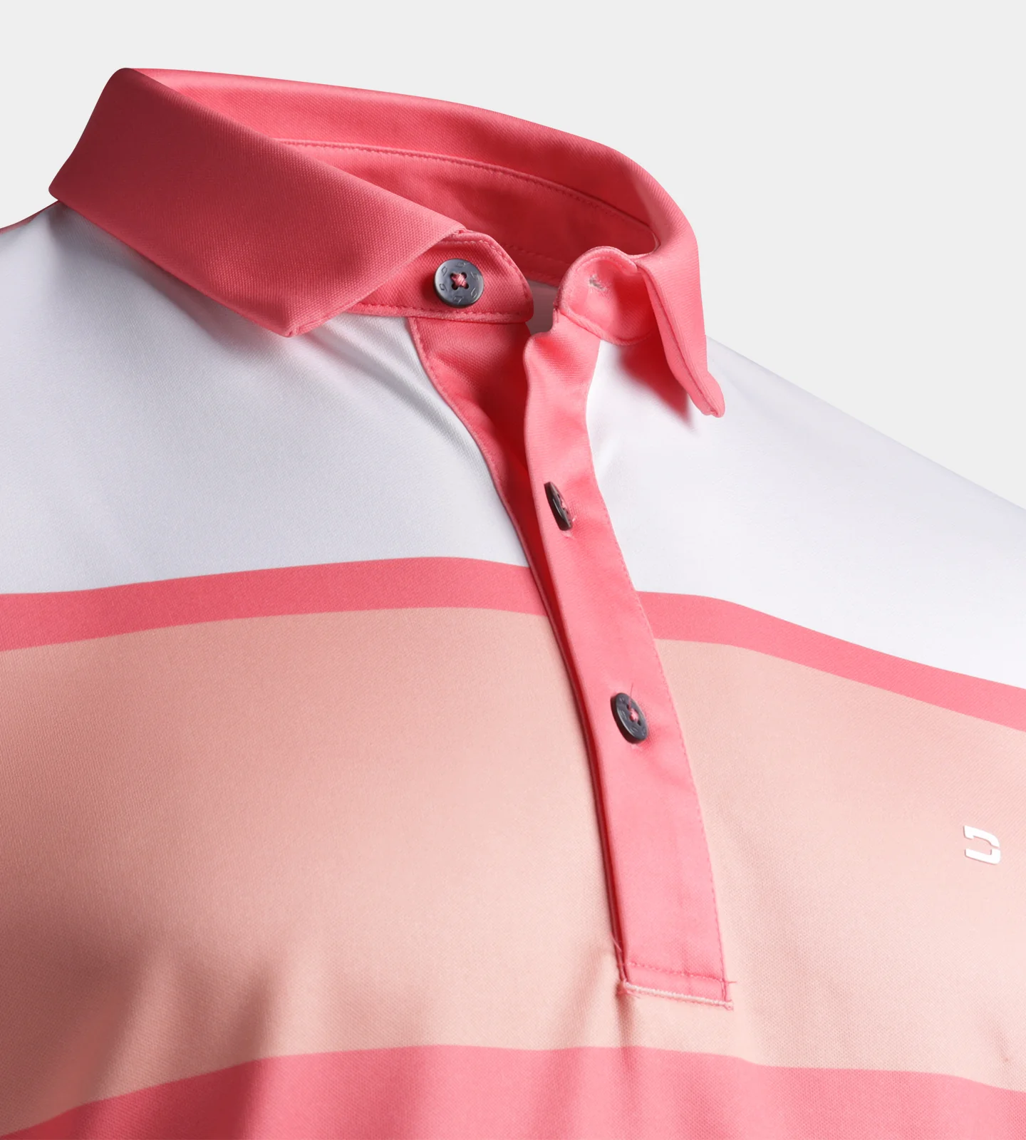 STRIPE PERFORMANCE POLO - CORAL - Image 6