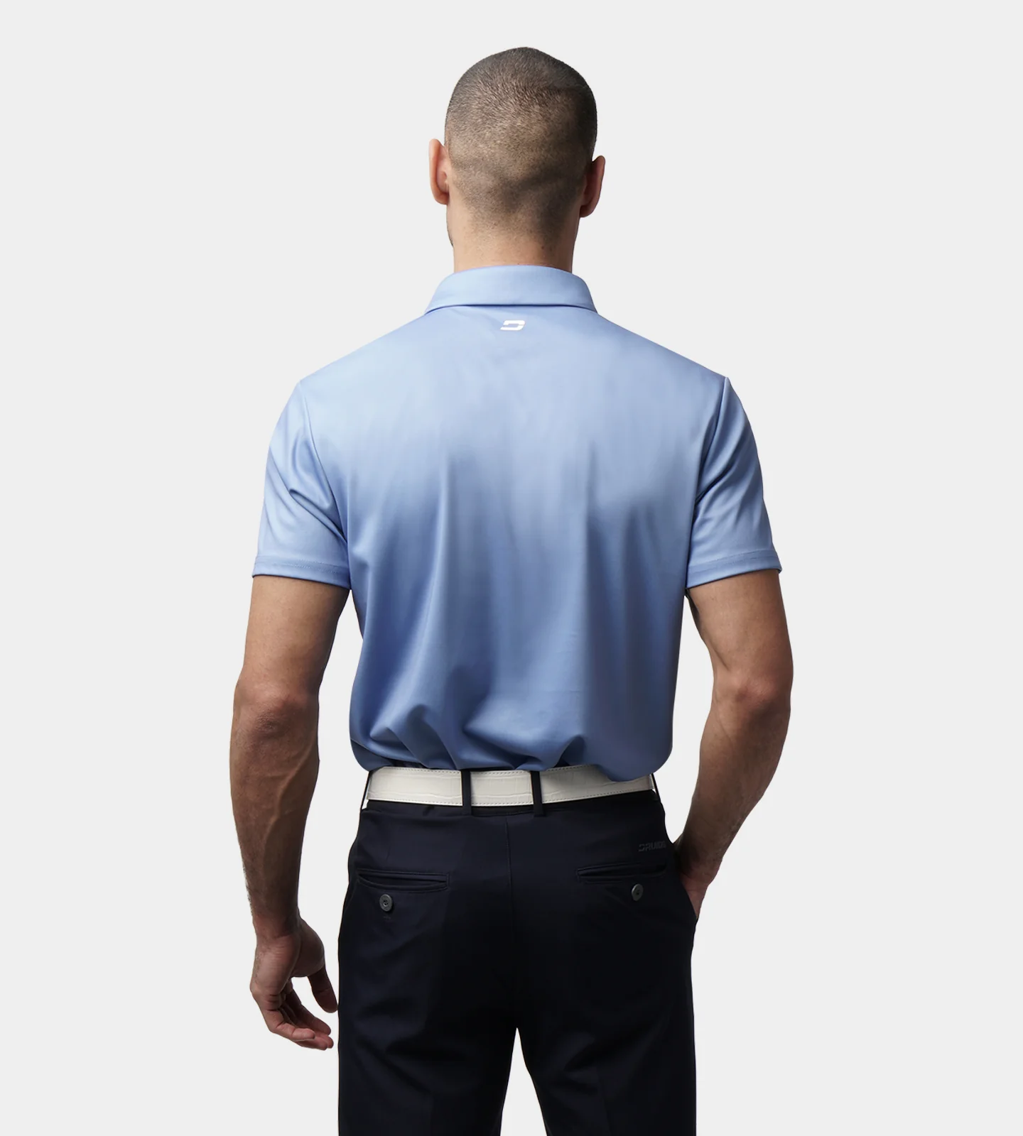 STRIPE PERFORMANCE POLO - DENIM - Image 4