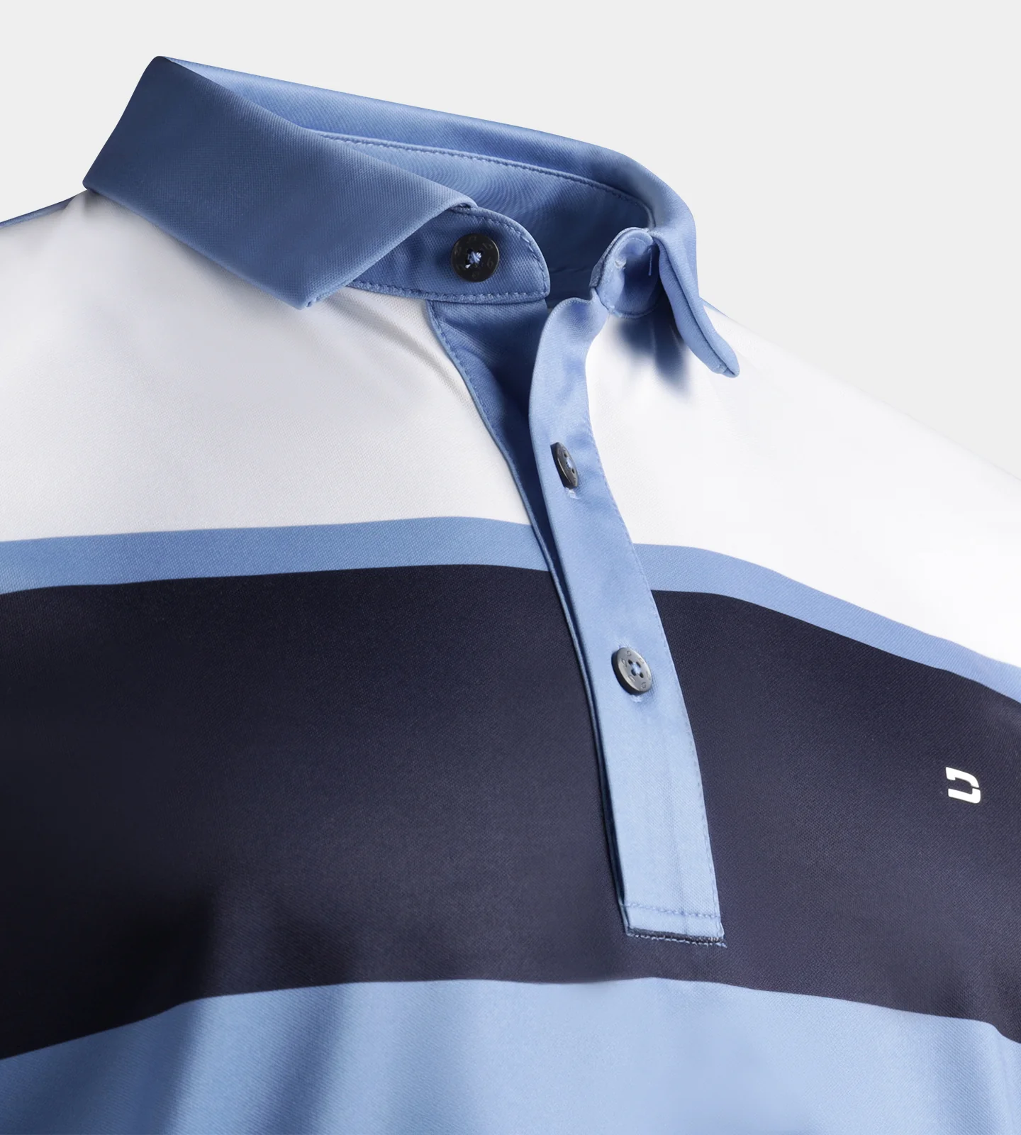 STRIPE PERFORMANCE POLO - DENIM - Image 6