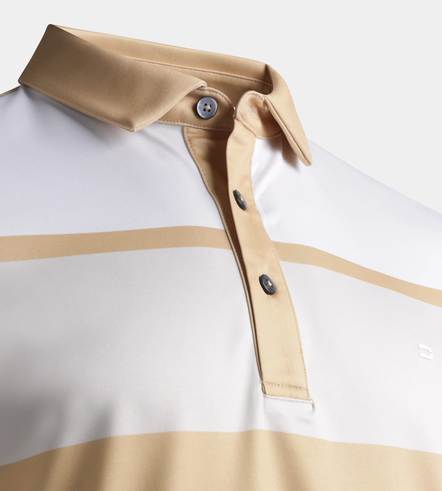 STRIPE PERFORMANCE POLO - GOLD - Image 6