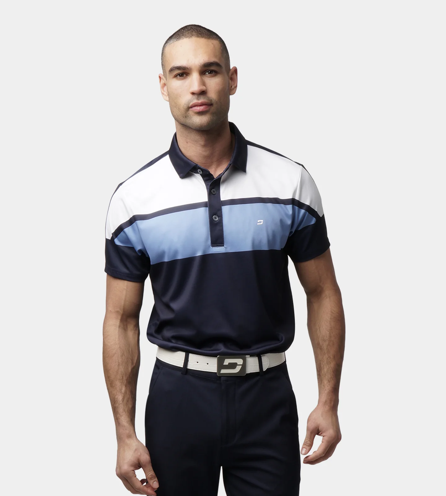 STRIPE PERFORMANCE POLO - NAVY - Image 3