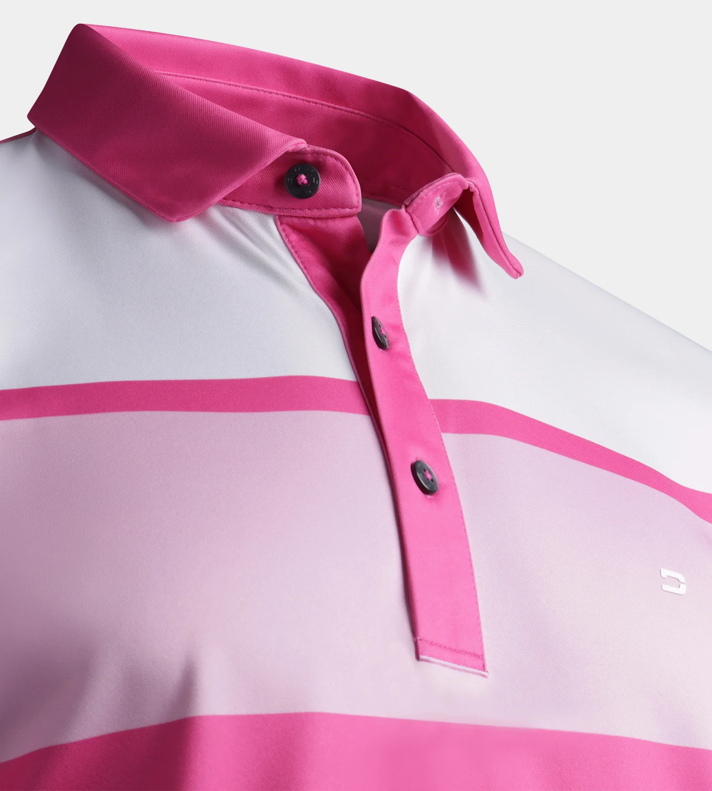 STRIPE PERFORMANCE POLO - PINK - Image 6