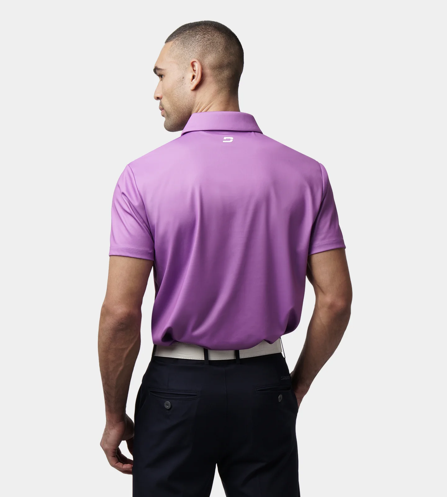 STRIPE PERFORMANCE POLO - PURPLE - Image 4