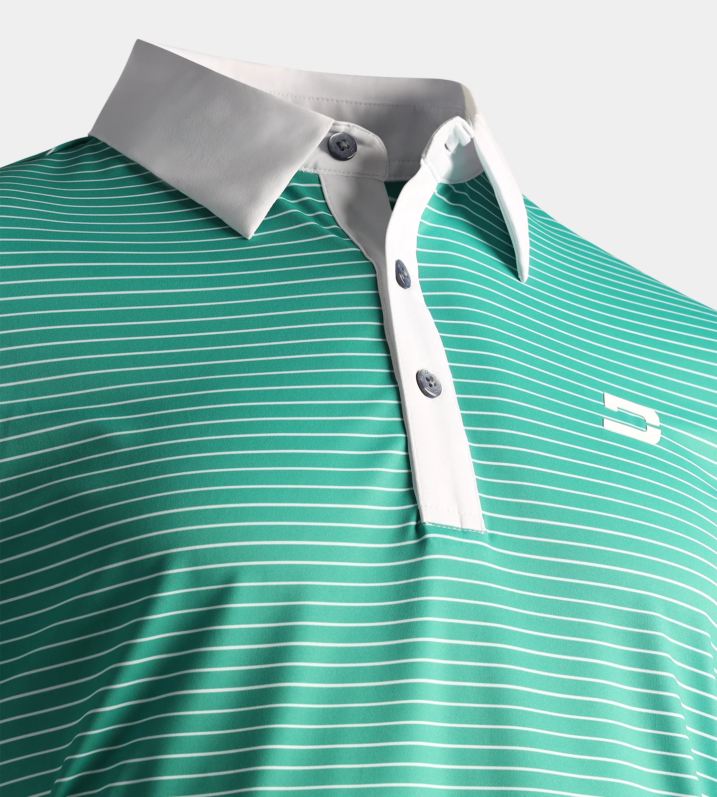 STRIPE PIQUE POLO - GREEN - Image 3