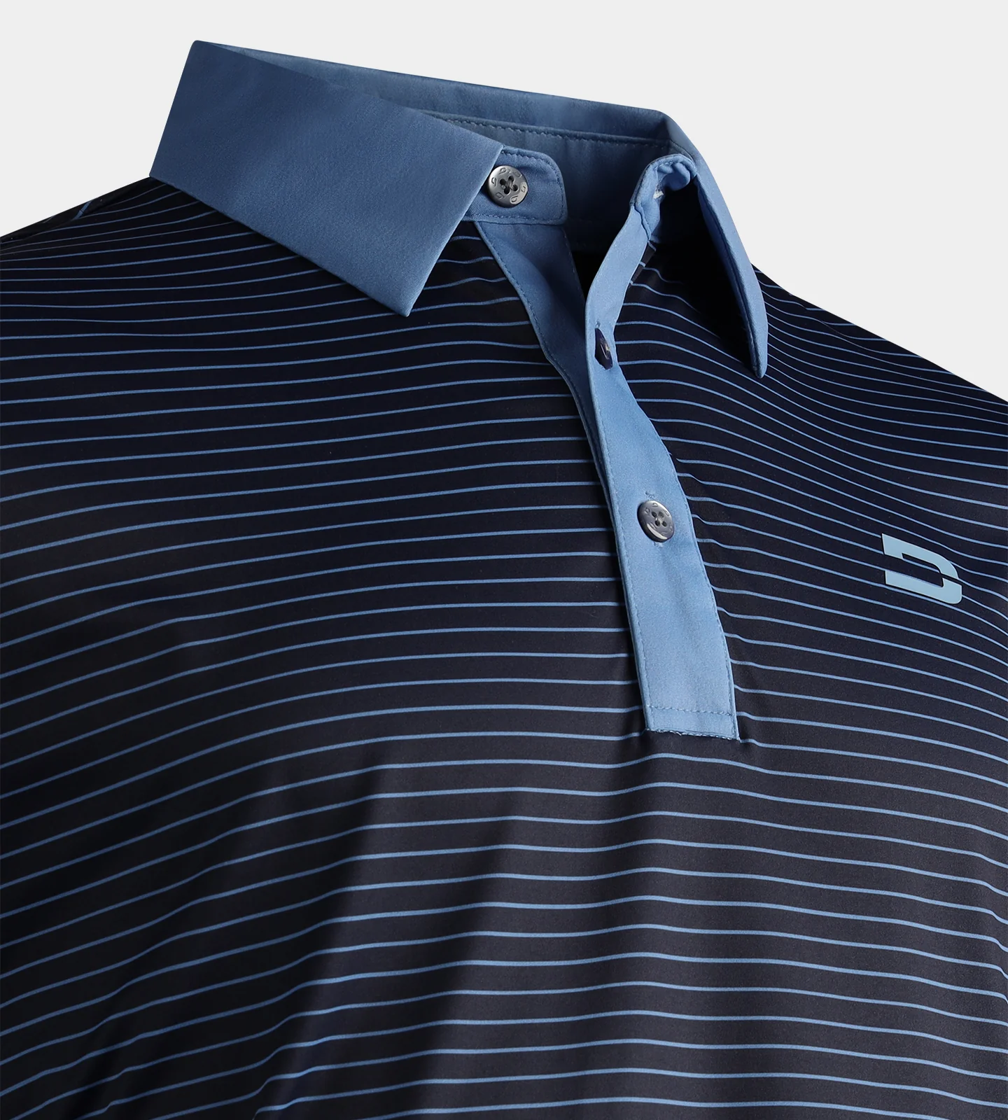 STRIPE PIQUE POLO - NAVY - Image 3