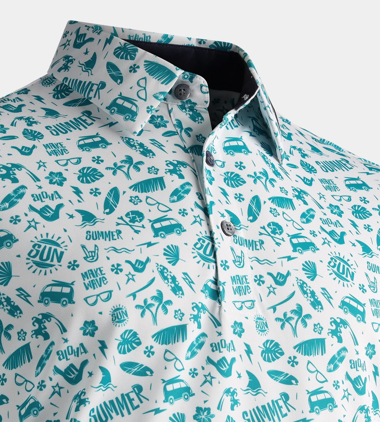 SUMMER BEACH POLO - TEAL - Image 3