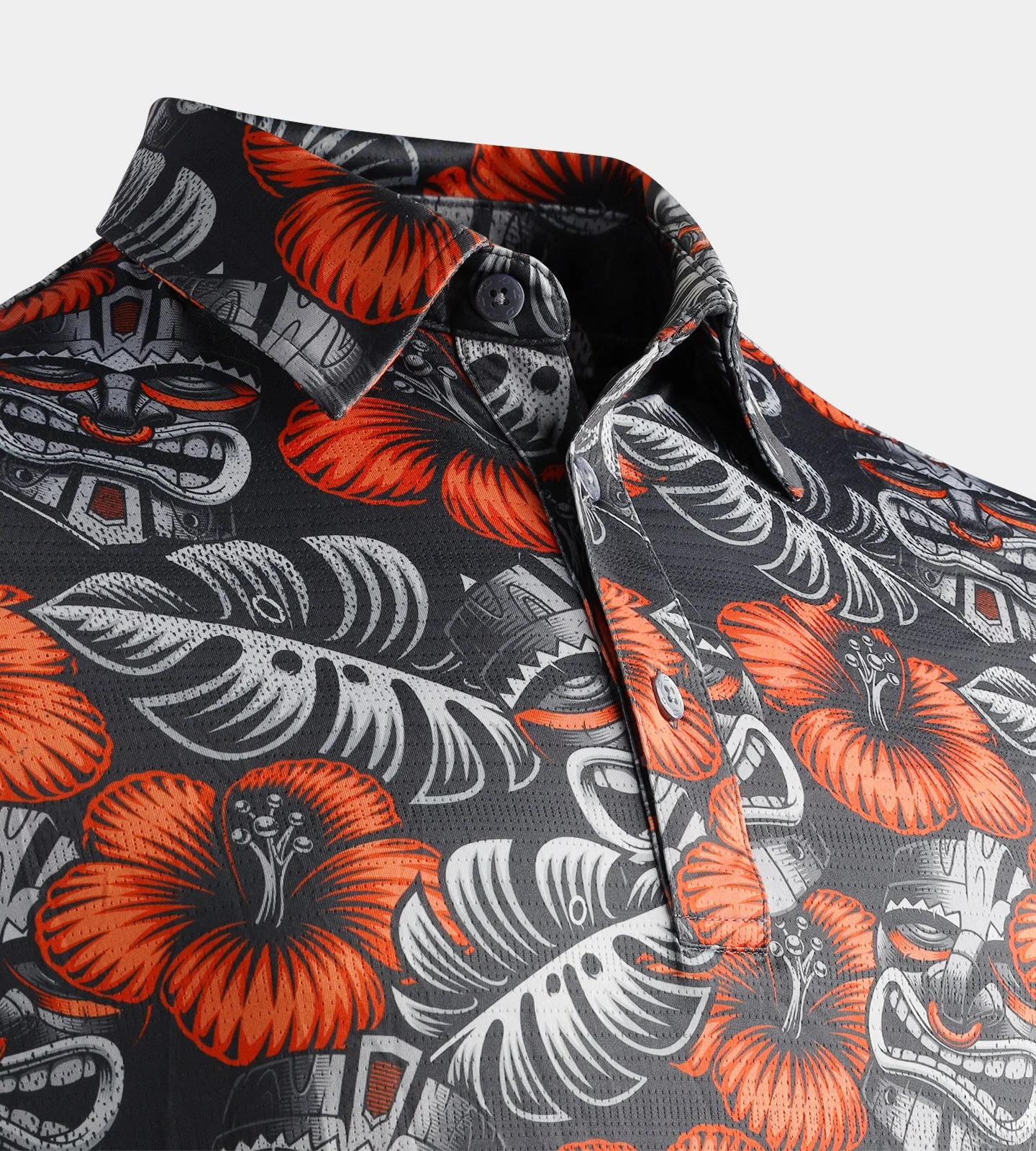 TIKI POLO - CHARCOAL / ORANGE - Image 5