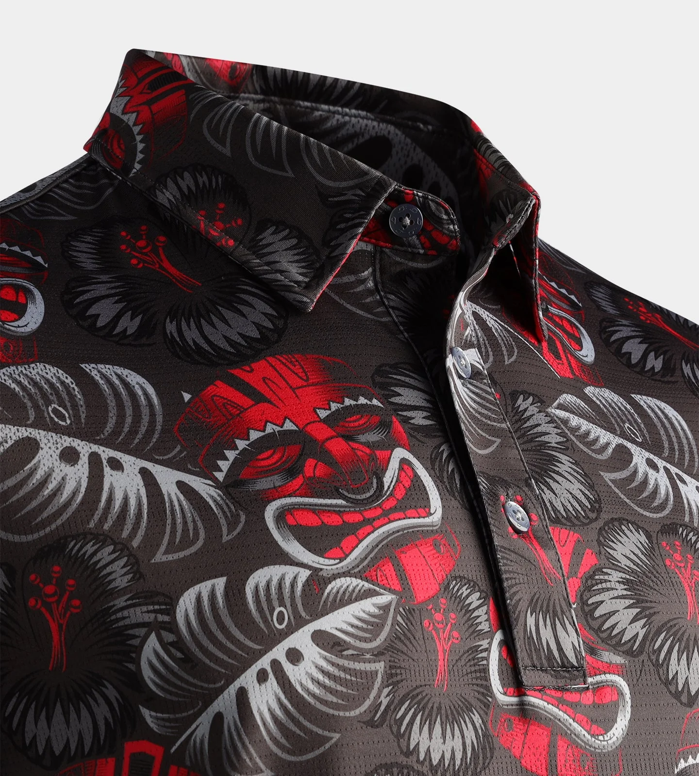 TIKI POLO - CHARCOAL / RED - Image 3