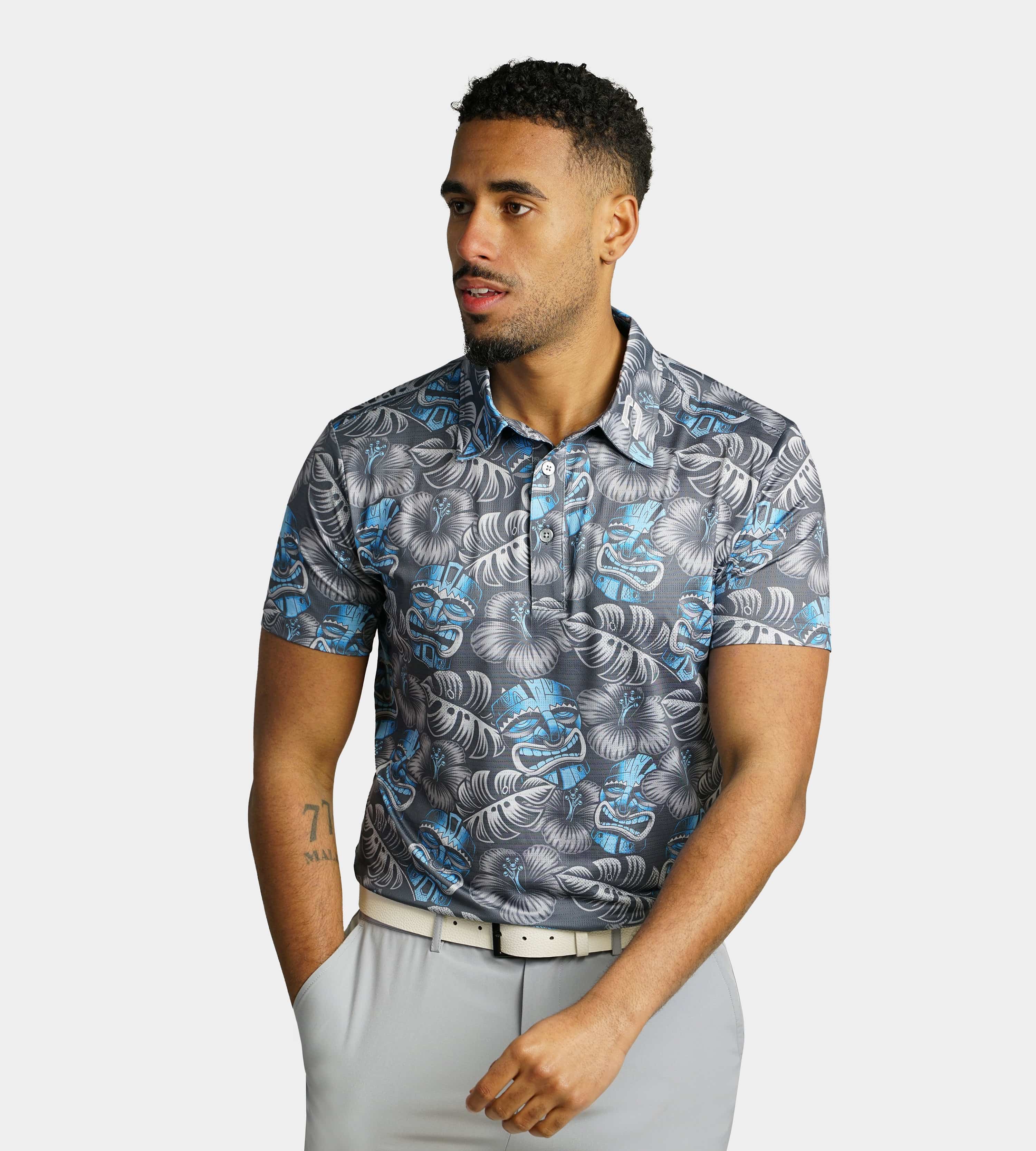 TIKI POLO - GREY / BLUE - Image 3