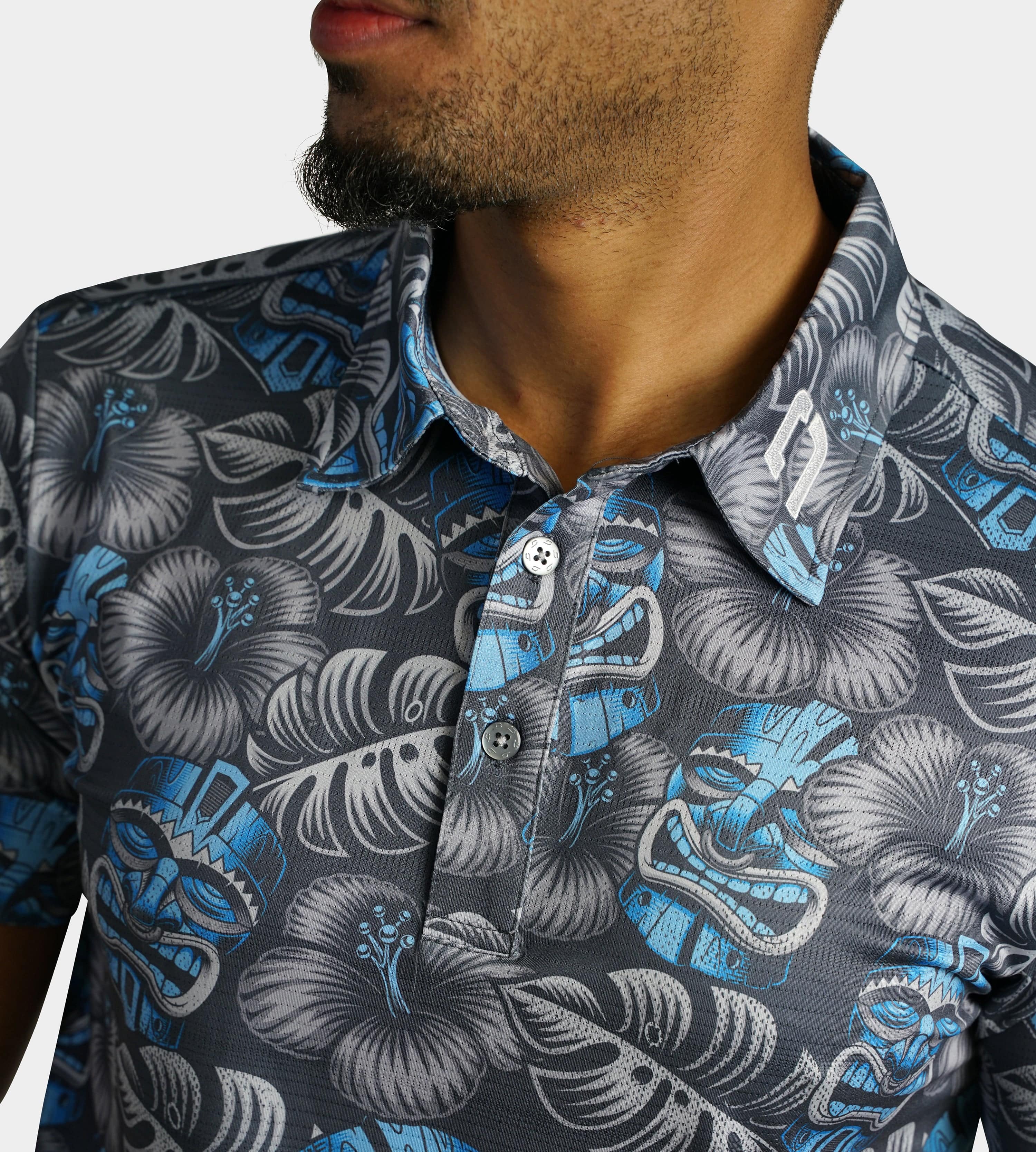 TIKI POLO - GREY / BLUE - Image 5