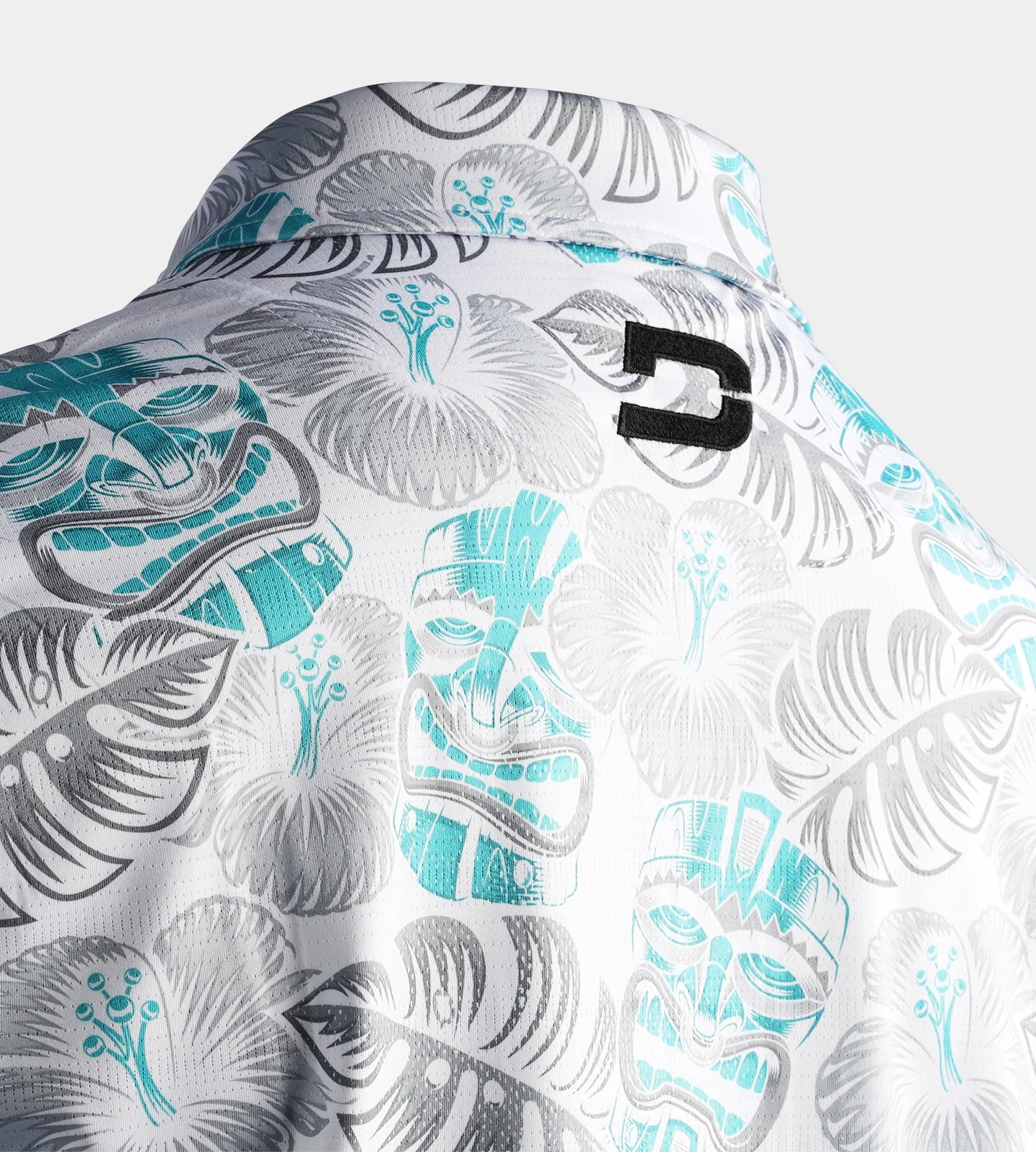 TIKI POLO - WHITE / TEAL - Image 5