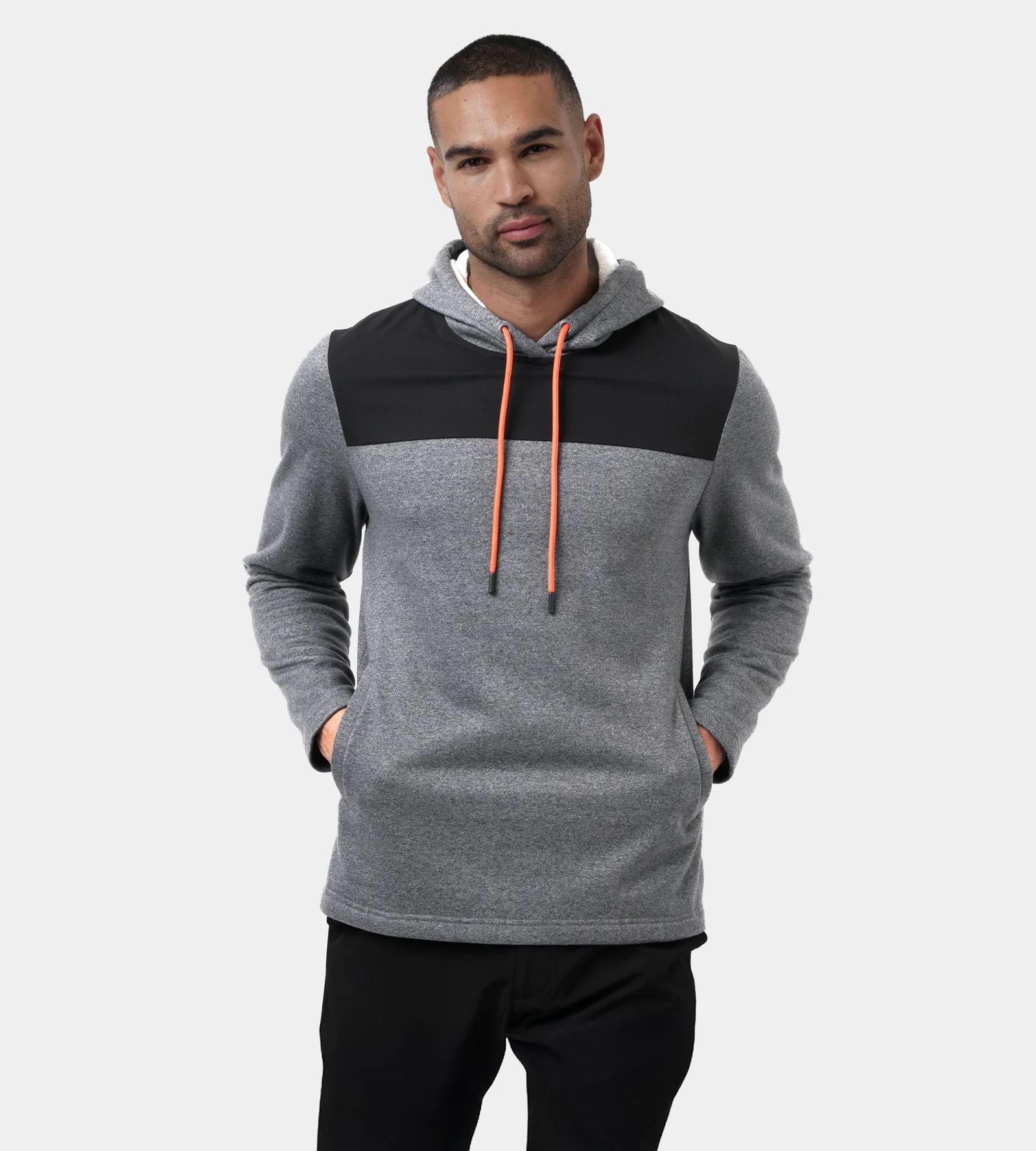 TRENDY HOODIE - BLACK/ORANGE - Image 3