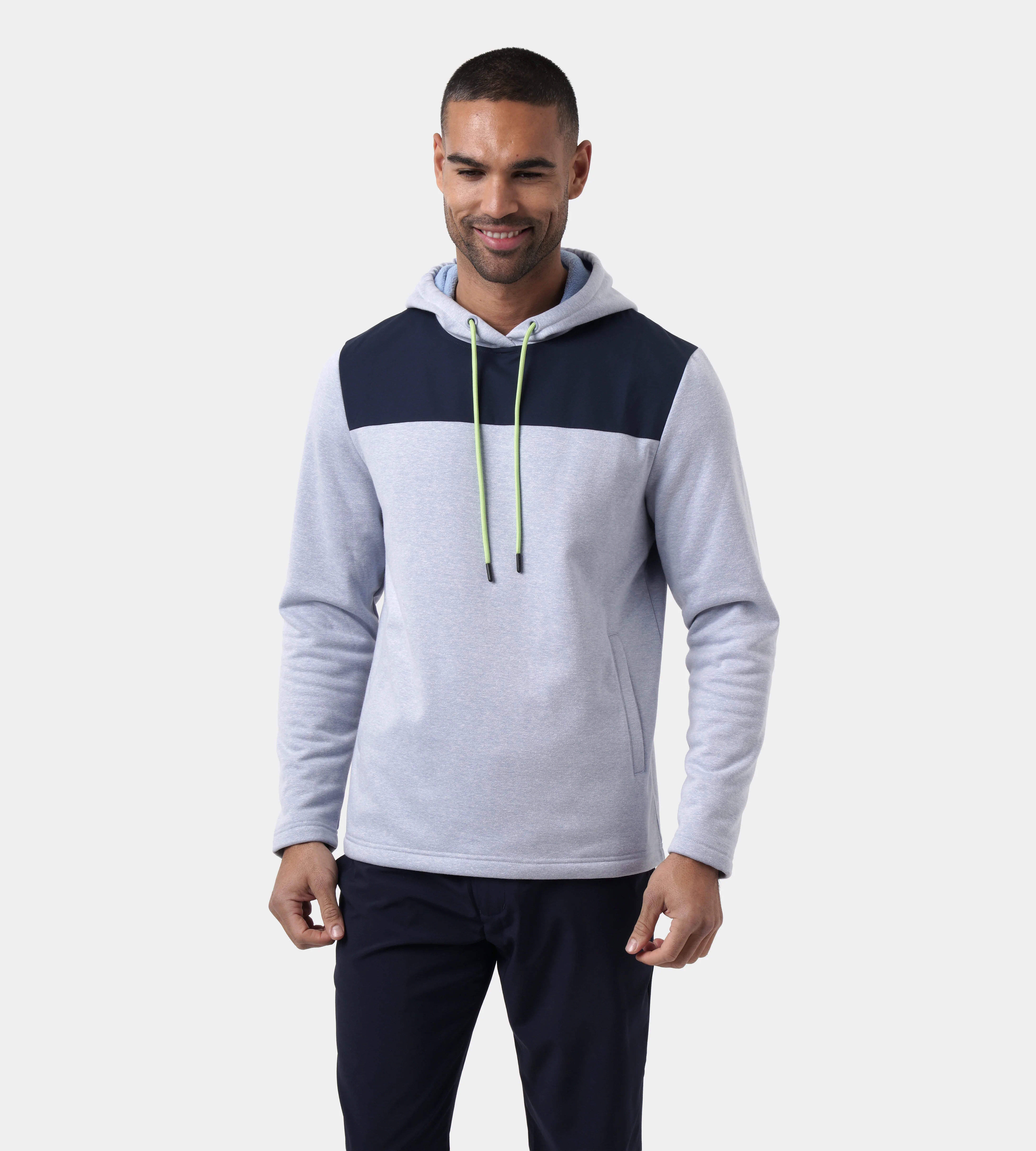 TRENDY HOODIE - BLUE/LIME - Image 3