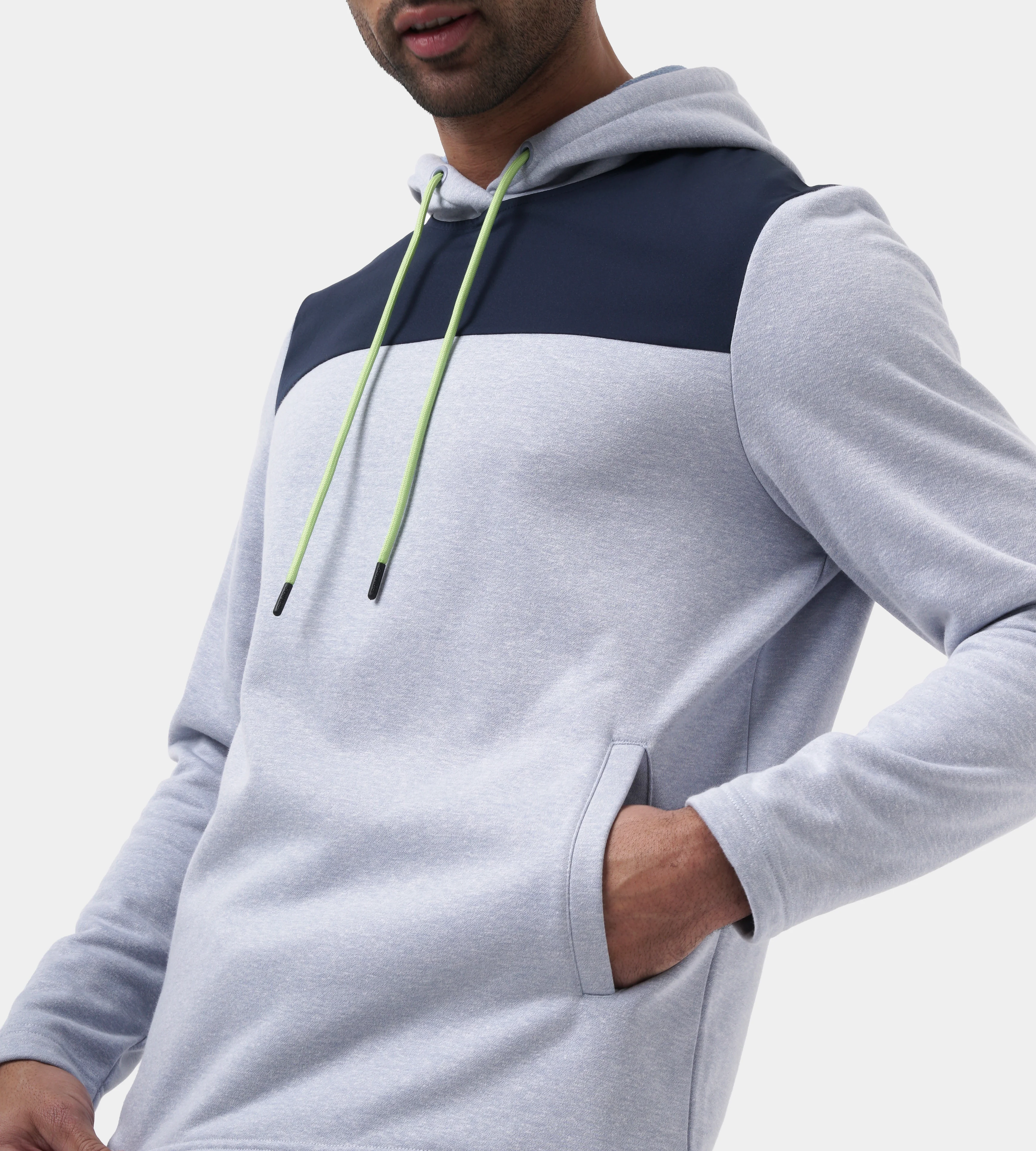 TRENDY HOODIE - BLUE/LIME - Image 6