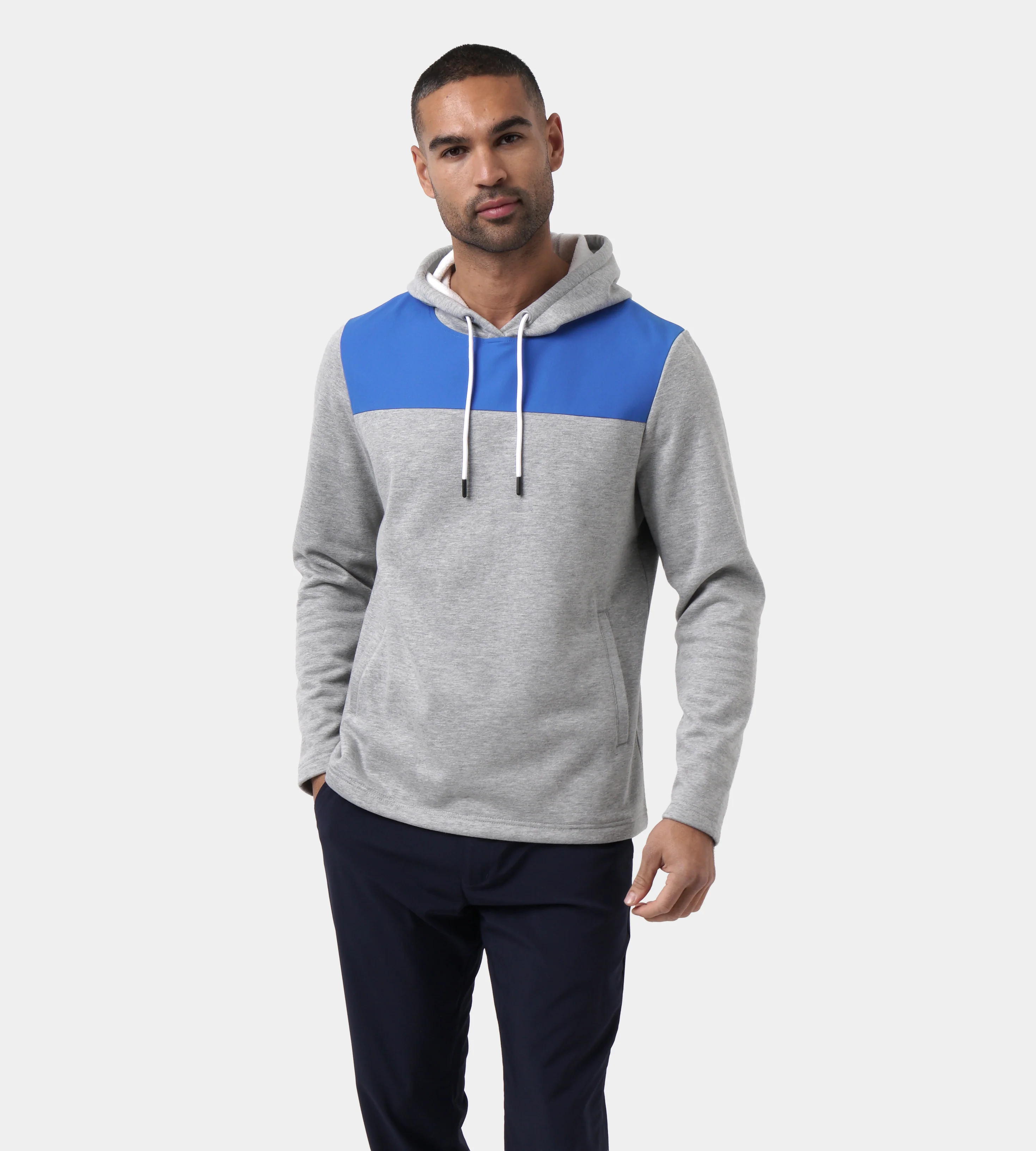 TRENDY HOODIE - BLUE/WHITE - Image 3