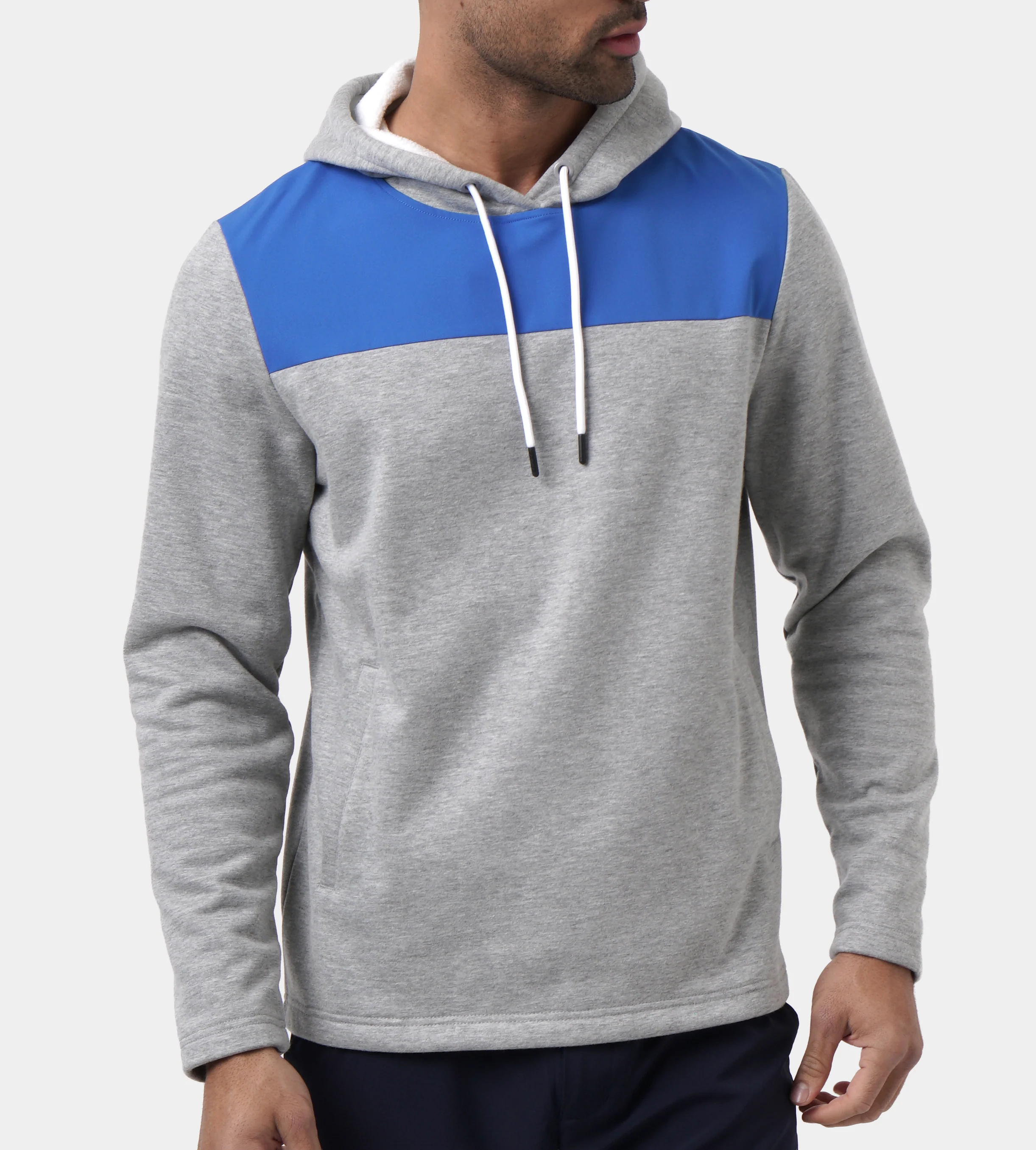 TRENDY HOODIE - BLUE/WHITE - Image 4