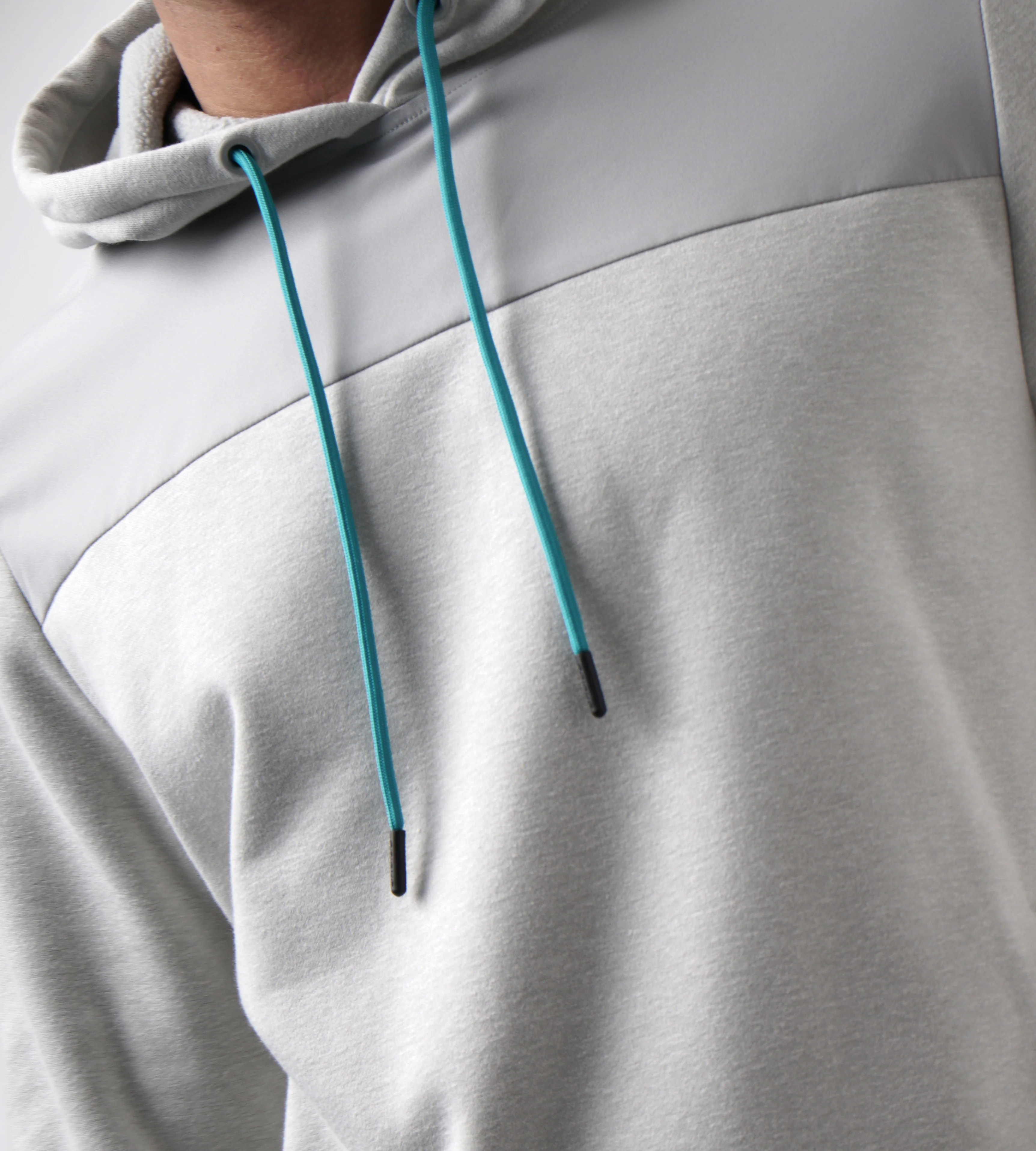 TRENDY HOODIE - WHITE/TEAL - Image 5