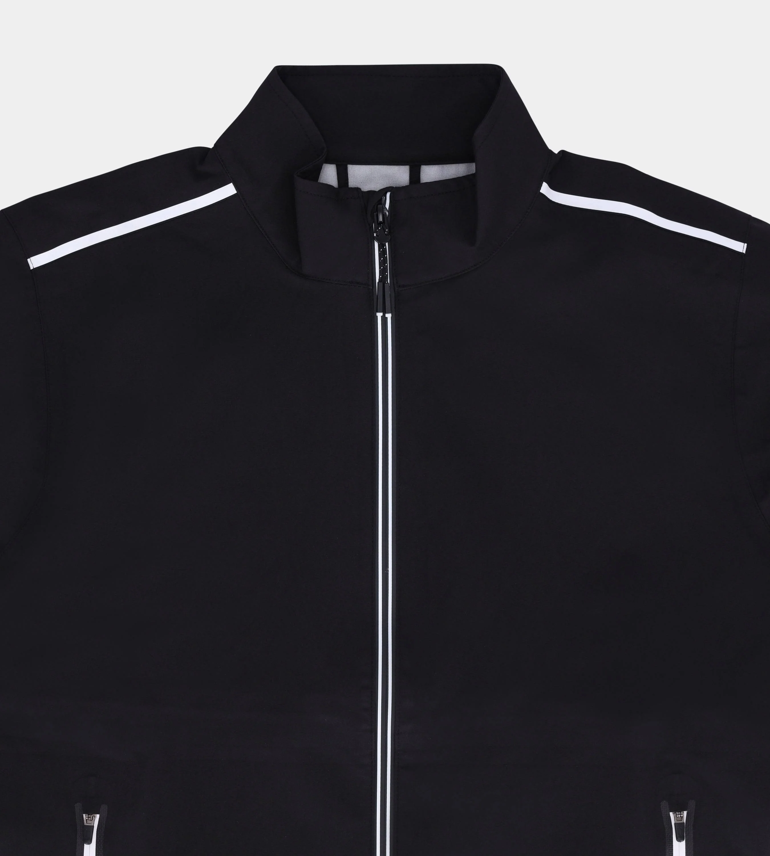 TWIN STRIPE RAIN JACKET - BLACK - Image 3