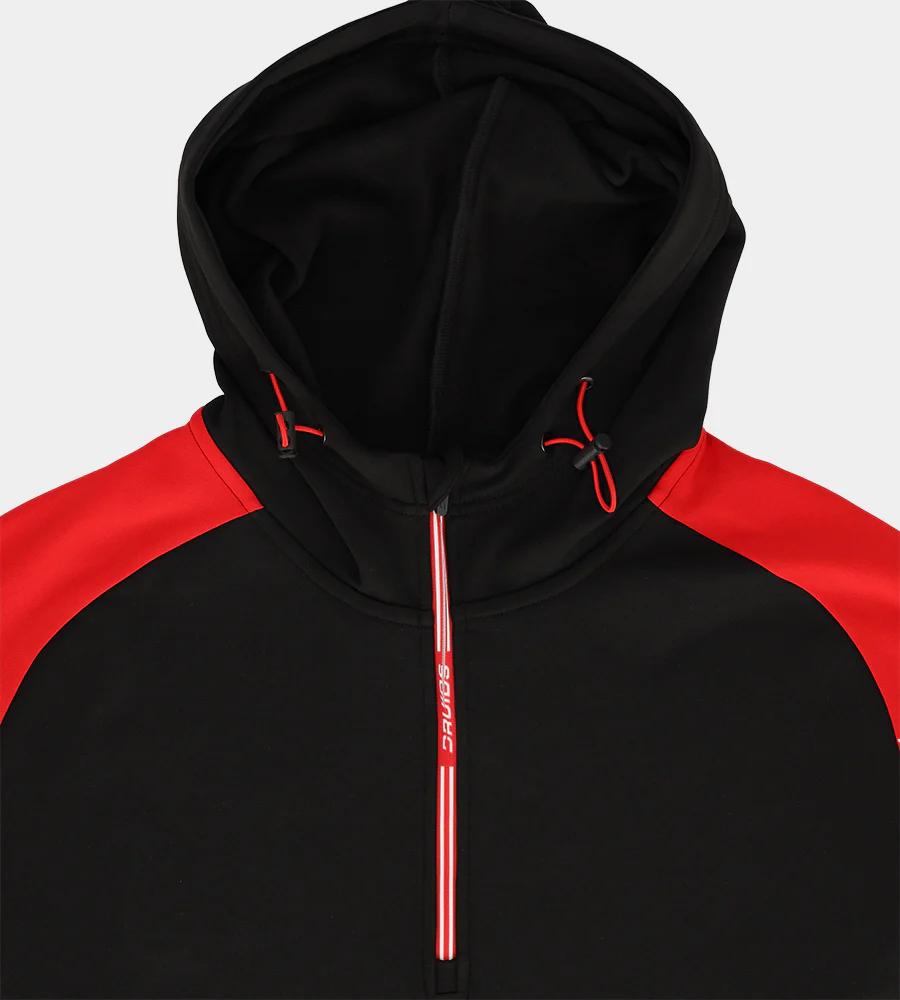 TWO TONE HOODIE 2.0 - BLACK / RED - Image 4